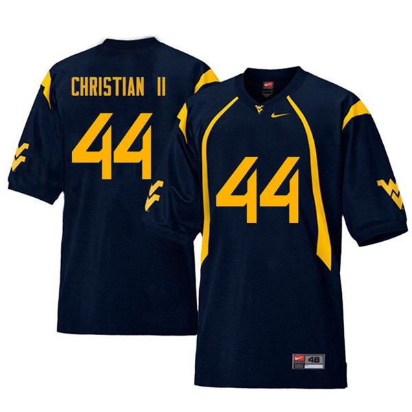 NCAA Men's Hodari Christian II West Virginia Mountaineers Navy #44 Nike Stitched Football College Retro Authentic Jersey VJ23C07SJ